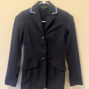 Charles Ancona Women’s 00 Navy Show Coat with Light Blue Satin Perimeter